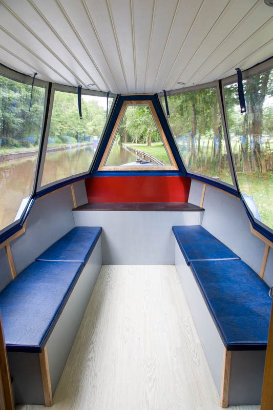 Front seating area inside Shropshire Lady day trip boat