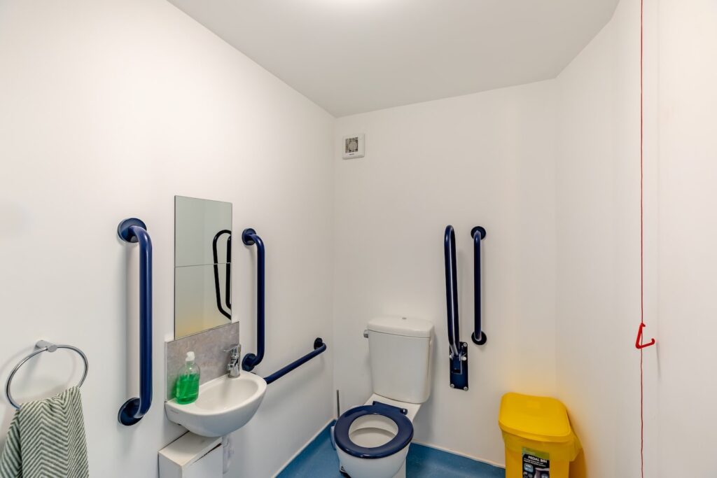 Accessible toilets for disabled visitors at Lyneal Wharf cottages